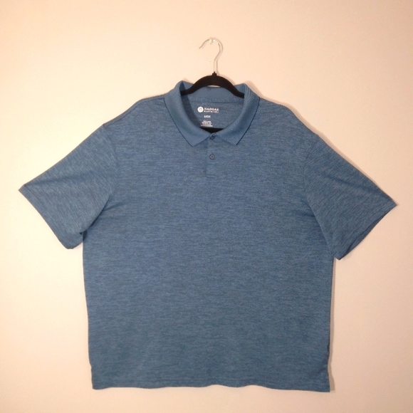 Haagar Clothing Co. Heather Blue Casual Short Sleeve Button Up Size XXL - Picture 2 of 10